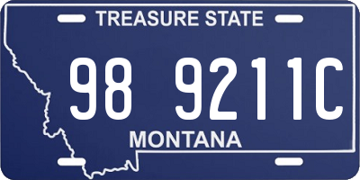 MT license plate 989211C