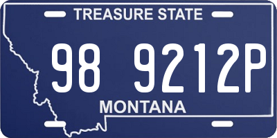 MT license plate 989212P
