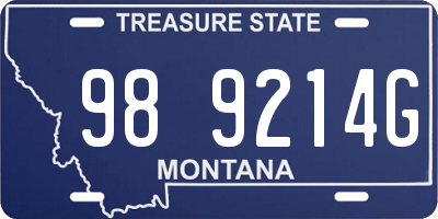 MT license plate 989214G