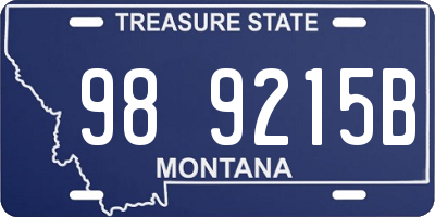 MT license plate 989215B