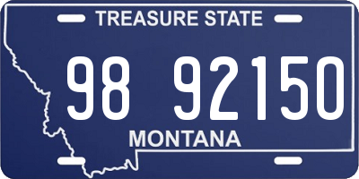 MT license plate 989215O