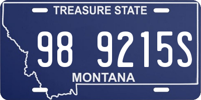MT license plate 989215S