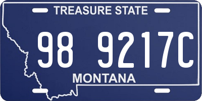 MT license plate 989217C