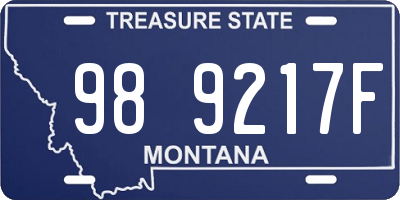 MT license plate 989217F