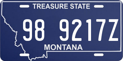 MT license plate 989217Z