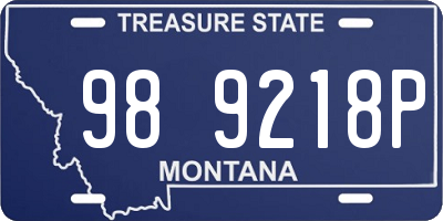 MT license plate 989218P