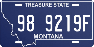 MT license plate 989219F