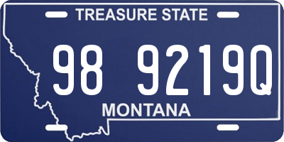 MT license plate 989219Q
