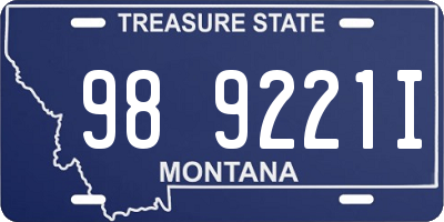 MT license plate 989221I