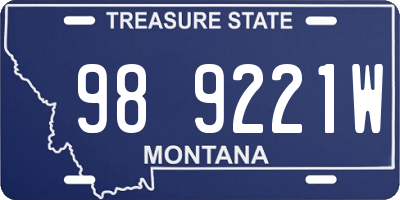 MT license plate 989221W