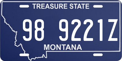 MT license plate 989221Z