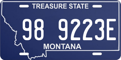 MT license plate 989223E