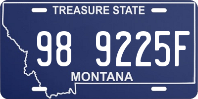MT license plate 989225F
