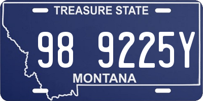MT license plate 989225Y