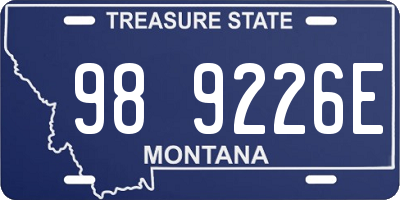 MT license plate 989226E