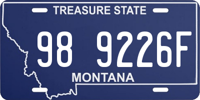 MT license plate 989226F