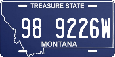 MT license plate 989226W