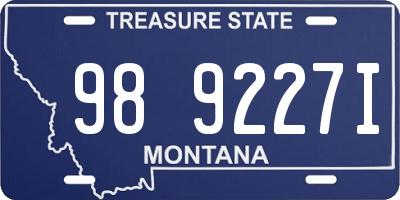 MT license plate 989227I