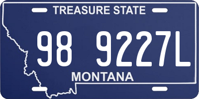 MT license plate 989227L