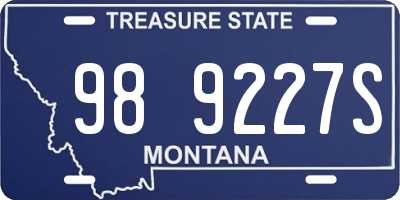 MT license plate 989227S