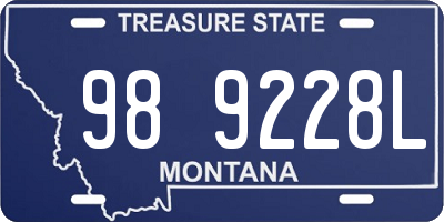 MT license plate 989228L