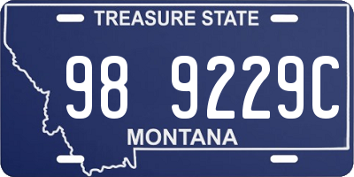 MT license plate 989229C