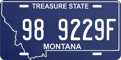 MT license plate 989229F
