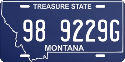 MT license plate 989229G