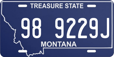 MT license plate 989229J