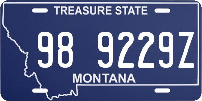 MT license plate 989229Z