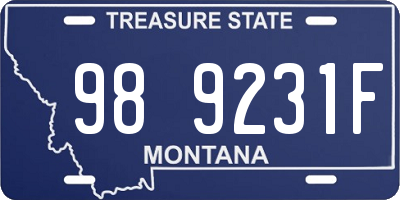 MT license plate 989231F