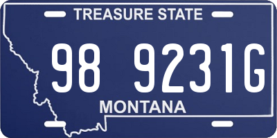 MT license plate 989231G