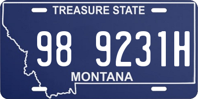 MT license plate 989231H