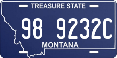 MT license plate 989232C