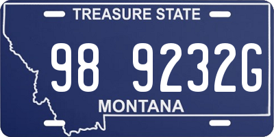 MT license plate 989232G