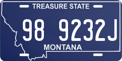 MT license plate 989232J
