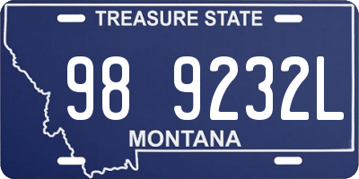 MT license plate 989232L