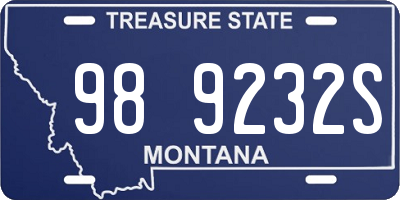 MT license plate 989232S