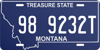 MT license plate 989232T