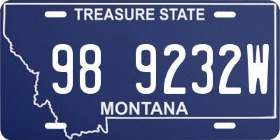 MT license plate 989232W