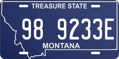 MT license plate 989233E