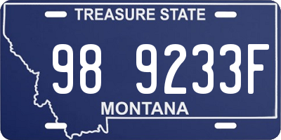 MT license plate 989233F