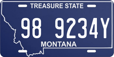 MT license plate 989234Y