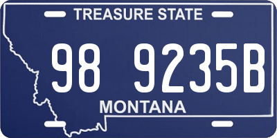 MT license plate 989235B