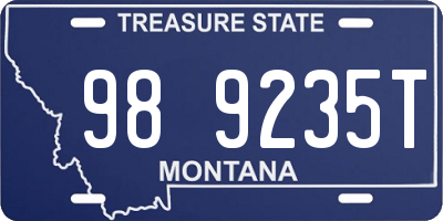 MT license plate 989235T
