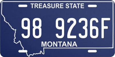 MT license plate 989236F