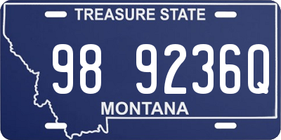 MT license plate 989236Q