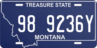 MT license plate 989236Y