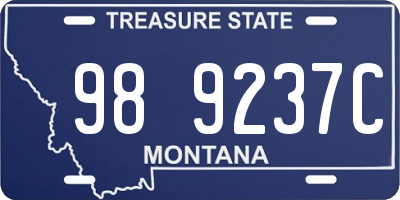 MT license plate 989237C