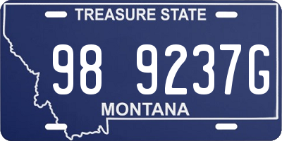 MT license plate 989237G